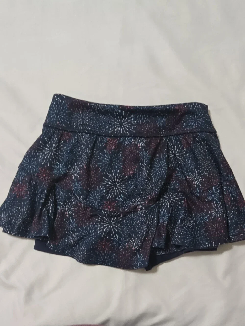 All In Motion Girls Tiered Active Skort Navy Blue Firework Burst